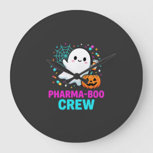 Relógio Grande Equipe de Farmacêutico no Halloween Pharma-Boo Fan
