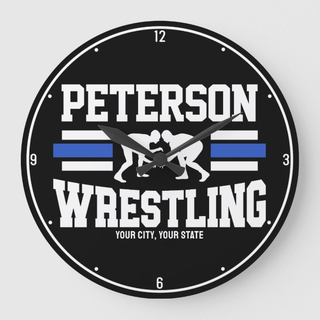 Relógio Grande Equipe de Luta do atleta da Escola de NOME ADD do  (Frente)