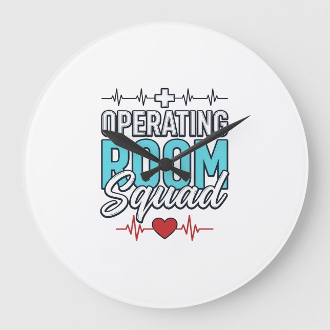 Relógio Grande Equipe de Sala de Operações Camisa da Equipe Cirúr (Frente)