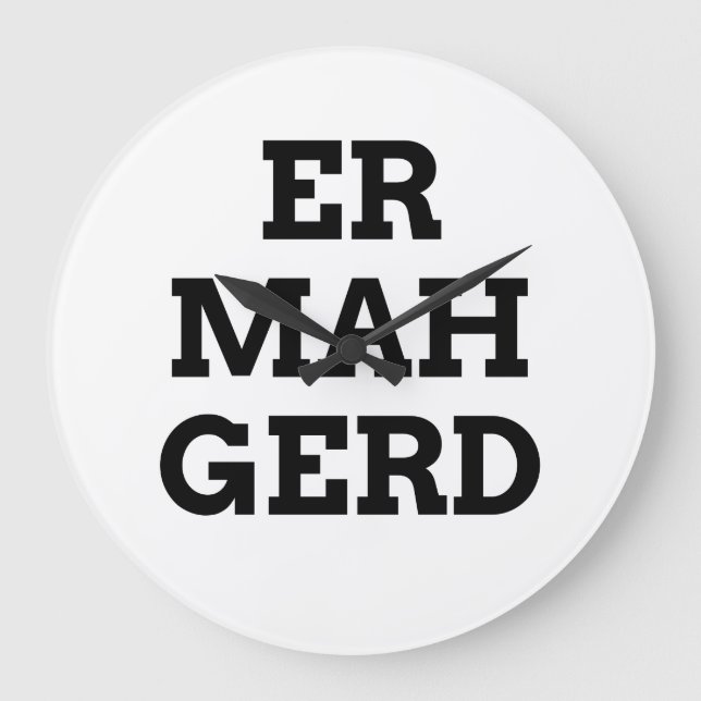 Relógio Grande Ermahgerd Wall Clock (Frente)