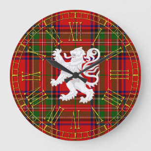 Relógio Grande Escocês Lion Rampant em Tartan