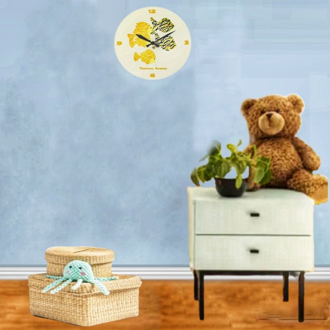 Relógio Grande Escola Tropical (A charming, clock for the nursery, or any young child's room!)