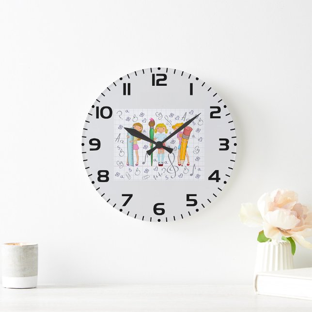 Relógio Grande Escolas com Carta Escolar de Grande Dimensão (Criador carregado)