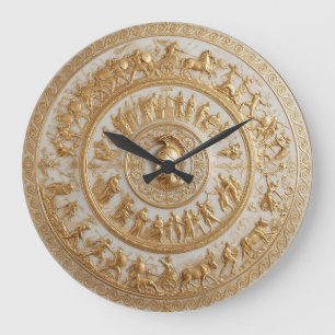 Relógio Grande Escudo de Aquiles em Porcelana Estilo Antigo