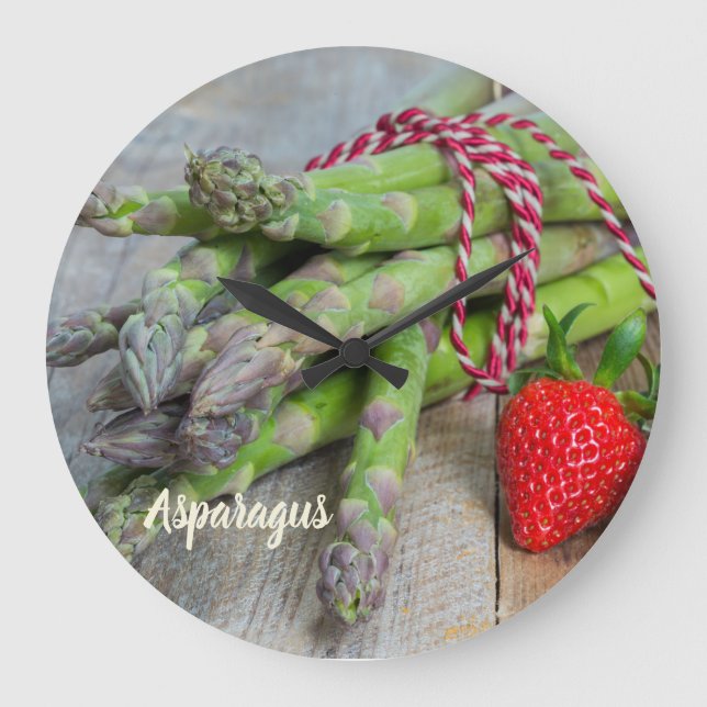 Relógio Grande Espargos Verdes com Morango (Frente)