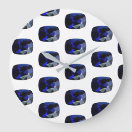 Relógio Grande Espelho Gemstone padrão Blue Large Clock