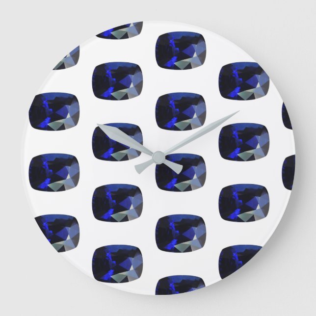 Relógio Grande Espelho Gemstone padrão Blue Large Clock (Frente)