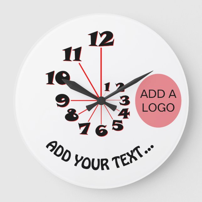 Relógio Grande Espiral Fibonacci (Frente)