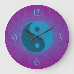 Relógio Grande Espiritual azul de Yin Yang