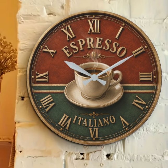Relógio Grande Espresso Italiano Coffee (Criador carregado)