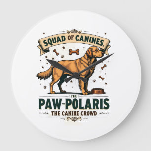 Relógio Grande Esquadrão de Caninos Gráfico de Pun Vintage de Cac