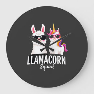 Relógio Grande Esquadrão Llamacorn Unicórnio Engraçado Esquadrão