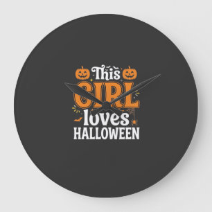 Relógio Grande Esta Garota Ama Tipografia de Halloween SVG Design