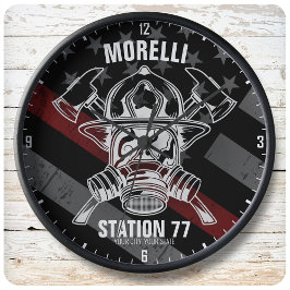 Relógio Grande Estação de Bombeiros do NOME Personalizado