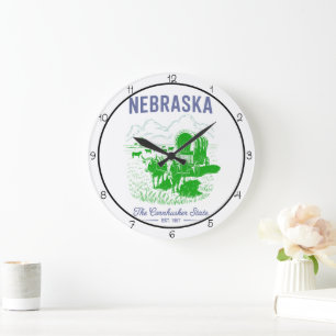 Relógio Grande Estado de Nebraska Cornhusker State Farm