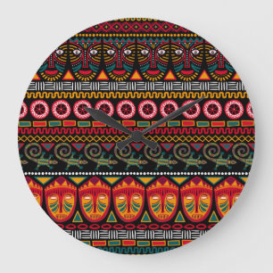Relógio Grande Estilo Africano: Apreciação Decorativa do Padrão.