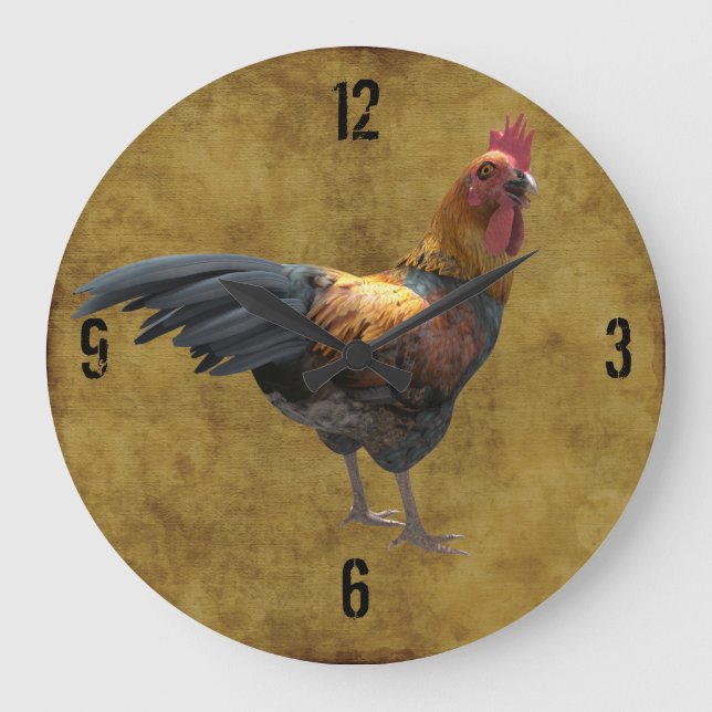 Relógio Grande Estilo de Barnyard Russo do Campo de Galinha da fa (Frente)