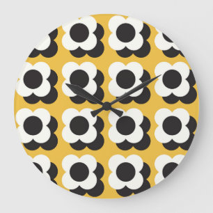 Relógio Grande Estilo escandinavo, padrão de colheita floral