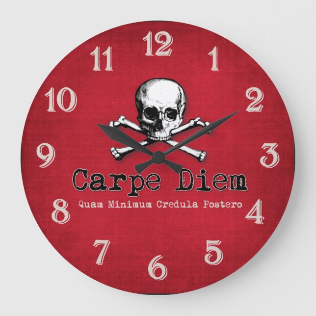 Relógio Grande Estilo Gótico Carpe Diem Wall Clock (Frente)