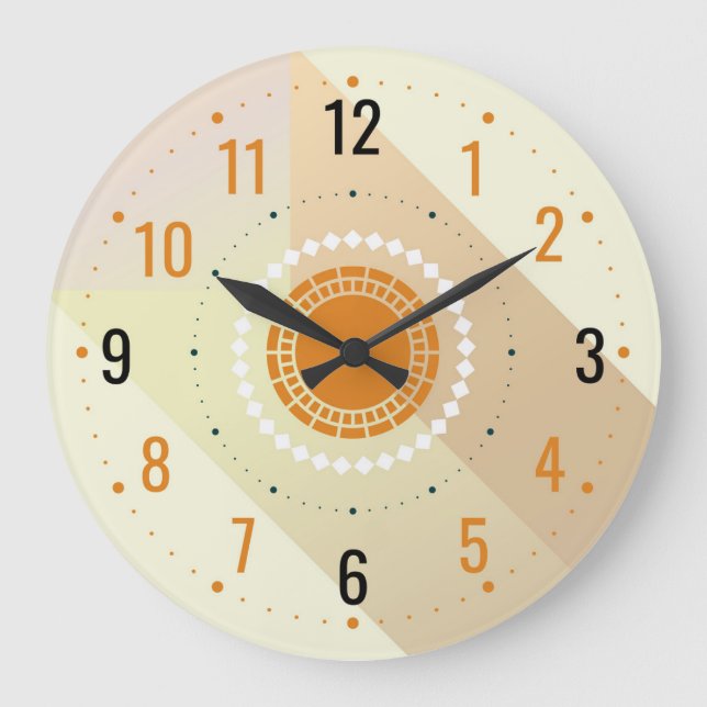 Relógio Grande Estilo minimalista moderno para bege simples (Frente)