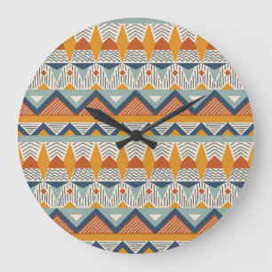 Relógio Grande Estilo Navajo - Design de padrão sem costura