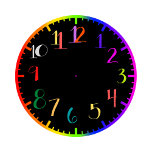 Relógio Grande Estilo psicodélico divertido com números coloridos<br><div class="desc">Engraçada,  divertida,  psicodélica,  com uma numeração colorida.</div>