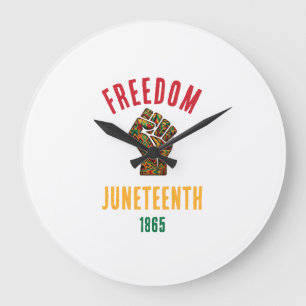 Relógio Grande Estilo Retrô Juneteenth Liberdade 1865 Padrão Pan-