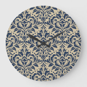 Relógio Grande Estilo Retroativo: Abstrato Floral Sem Vista