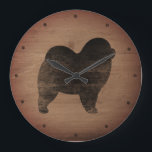 Relógio Grande Estilo Russo Chow Chow<br><div class="desc">Relógio de Parede de Chow Lover. Por favor,  note que o design de madeira é impresso,  não madeira real.</div>