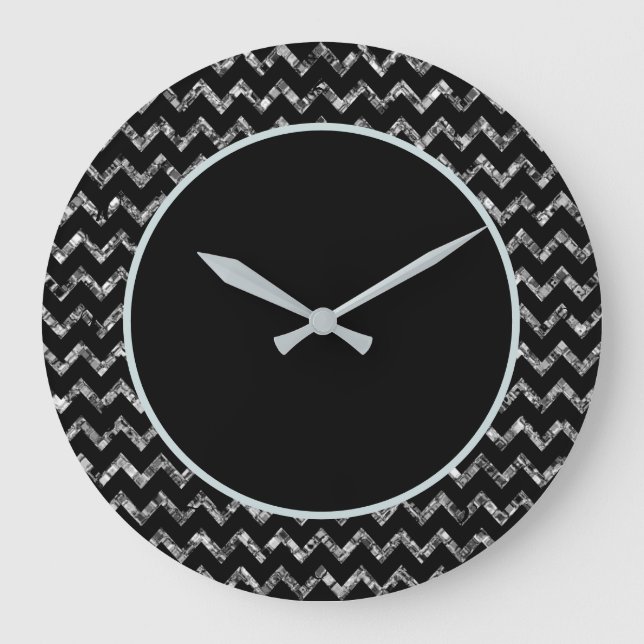 Relógio Grande Estimulador de Grelha Preta Elegante (Frente)