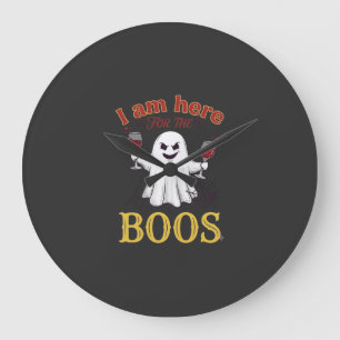 Relógio Grande Estou Aqui Boos Halloween Fantasma Copos de Vinho 