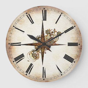Relógio Grande Estrela de Compass Steampunk