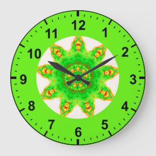 Relógio Grande ~ Estrela Verde Fluorescente ~