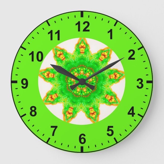 Relógio Grande ~ Estrela Verde Fluorescente ~ (Frente)