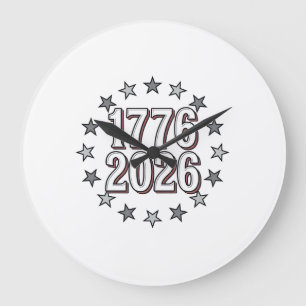 Relógio Grande Estrelas Patrióticas Vintage Design Vetorial 1776