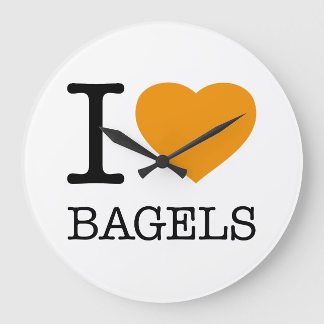 RELÓGIO GRANDE EU AMO BAGELS (Frente)