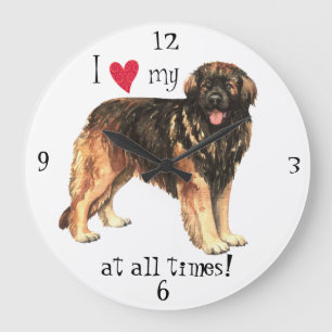 Relógio Grande Eu amo meu Leonberger