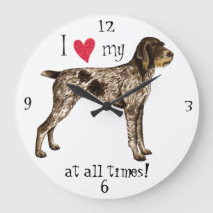 Relógio Grande Eu amo meu ponteiro Wirehaired alemão