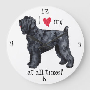 Relógio Grande Eu amo meu russo preto Terrier