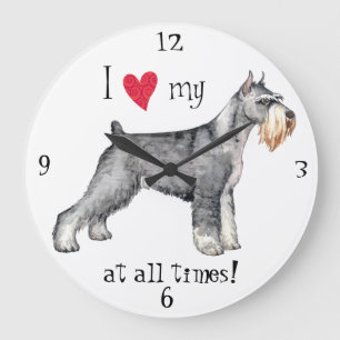 Relógio Grande Eu amo meu Schnauzer padrão
