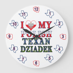 Relógio Grande Eu Amo Meu Texan Polonês Dziadek