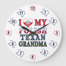 Relógio Grande Eu Amo Minha Avó Texana Polonesa