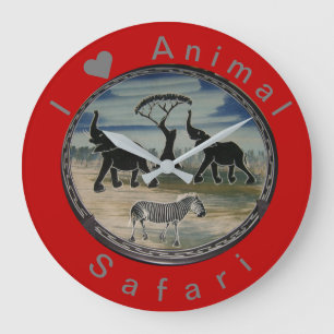 Relógio Grande Eu Amo o Afro Safaris Chaveiro
