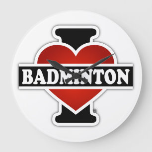 Relógio Grande Eu amo o Badminton
