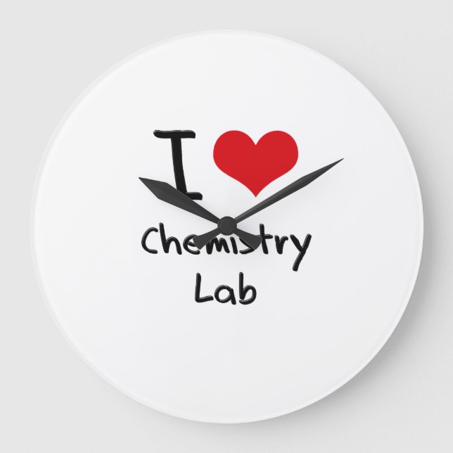 Relógio Grande Eu amo o laboratório de química (Frente)