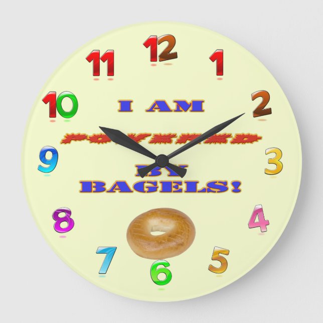 Relógio Grande Eu sou Powered by Bagels (Frente)