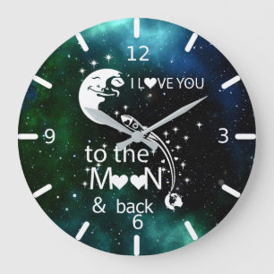 Relógio Grande Eu Te Amo Na Lua E De Volta