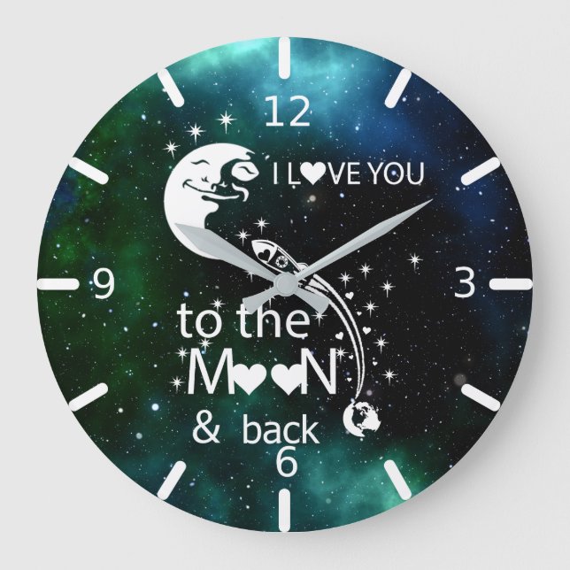 Relógio Grande Eu Te Amo Na Lua E De Volta (Frente)