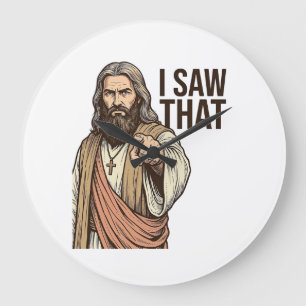 Relógio Grande Eu Vi Aquele Ponto Religioso Gravura Vintage Camis