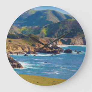 Relógio Grande EUA, Califórnia. Panorama de Big Sur com Bixby